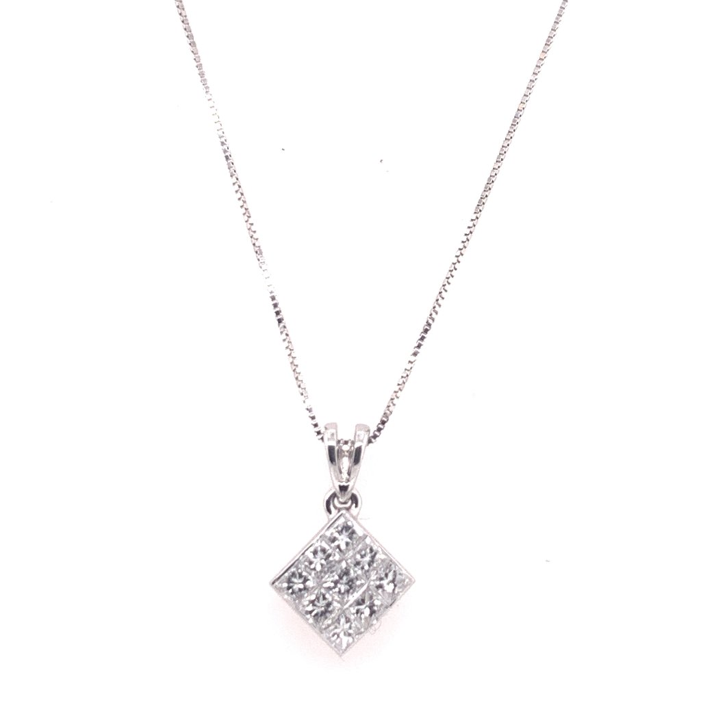 Princess Cut Genuine Diamond 14k Gold